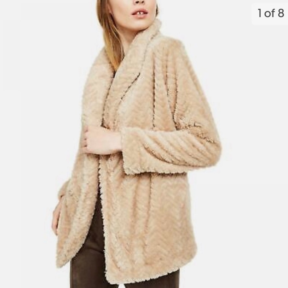 Calvin Klein Cream Teddy Jacket Size XS